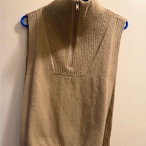 H&M Women's Tan Zip-Up Sweater Vest